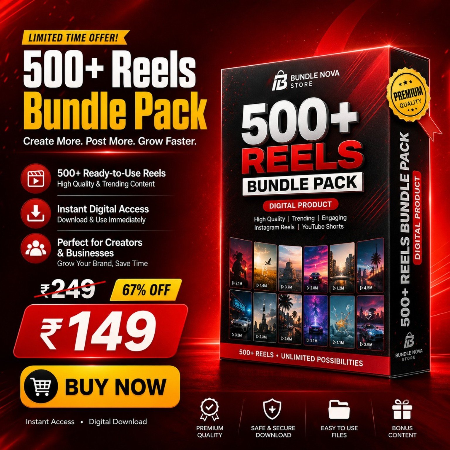 500+ Reels Bundle Pack - ₹149